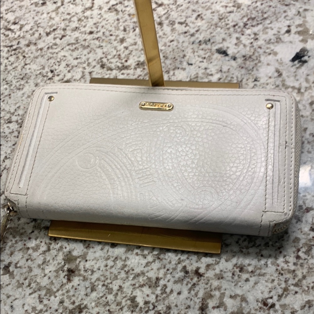 Celine White Leather Wallet with Gold Hardware
